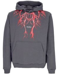 Phobia - Lichtgewicht Herenhoodie Lightning Hoodie Grijs/Rood - Lyst