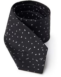 Jil Sander - Cravate En Soie Noire Avec Micro Print 7 Cm - Lyst