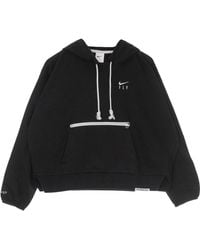 Nike - Sweat-Shirt A Capuche Leger Pour Femmes W Dri Fit Standard Issue Po Hoodie Noir/Ivoire Pâle - Lyst