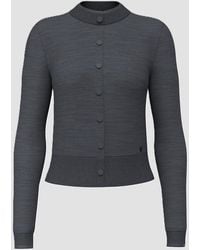 Guess - Cardigan Con Botones De Mujer Gris Oscuro - Lyst