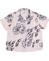 Obey - Damesshirt Met Korte Mouwen Flamin' Flowers-Shirt Gebroken Wit - Lyst