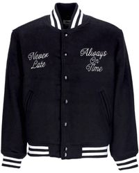 Obey - College Jacket Time Varsity-Jack Voor Zwart - Lyst
