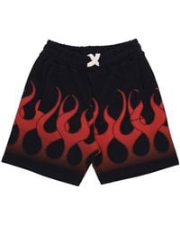 Vision Of Super - Pantalones Cortos De Chandal Para Hombre Flames Shorts Negro/Rojo - Lyst