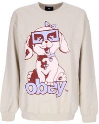 Obey - Puppy Old School Crew Damen-Sweatshirt Mit Rundhalsausschnitt - Lyst