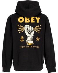 Obey - Leichtes Herren-Sweatshirt Mit Kapuze New Clear Power Hoodie Fleece Schwarz - Lyst