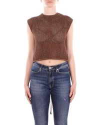 Alpha Studio - Mesh Chocolade - Lyst