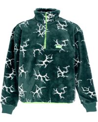 Huf - Sudadera Quake Sherpa Con Cremallera 1/4 Y Cuello Alto Para Hombre Verde Bosque - Lyst