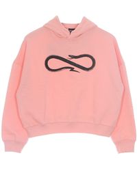 Propaganda - Lichtgewicht Cropped Hoodie Met Logo Crop Top Hoodie Voor Roze/Zwart - Lyst