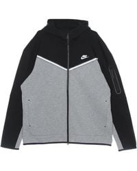 Nike - Leichtes Kapuzen-Sweatshirt Mit Reibverschluss, Sportswear-Tech-Fleece-Hoodie Fur Herren, Schwarz/Dunkelgrau Meliert/Weib - Lyst