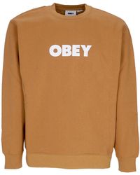 Obey - Bold Crew Premium Fleece Crewneck Sweatshirt Sugar - Lyst