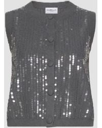 Marella - Gebreide Vest Met Lovertjes Vrouw Grijs - Lyst
