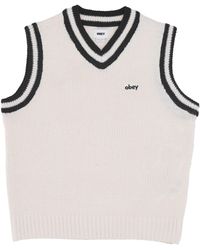 Obey - Alden Sweater Vest Unbleached Sleeveless Pullover Multi - Lyst