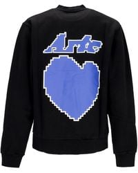 Arte' - Leichtes Herren-Sweatshirt Mit Rundhalsausschnitt, Back Heart, Rundhalsausschnitt, Schwarz - Lyst