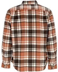 Obey - Benny Cord Geweven Shirt Met Lange Mouwen L/S Java Bruin Multi - Lyst