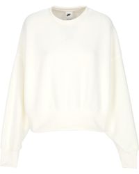 Nike - Sudadera Con Cuello Redondo Para Mujer Ropa Deportiva Felpa Mod Crop Cuello Redondo Vela/Vela - Lyst