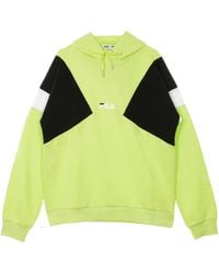 Fila - Bade Lichtgewicht Sweatshirt Met Capuchon Voor Scherpgroen/Zwart/Helderwit - Lyst