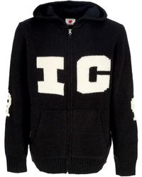ICECREAM - Cardigan Homme Chien Coureur Tricote Zip A Travers Hoodie Noire - Lyst