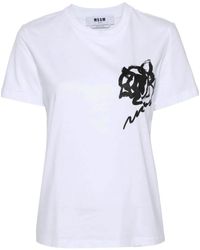 MSGM - Weibes T-Shirt Und Polo - Lyst