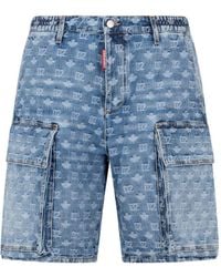 DSquared² - Korte Blauwe Multi Logo - Lyst