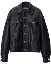 Alexander Wang - Leren Jack Met Gewelfde Mouwen - Lyst