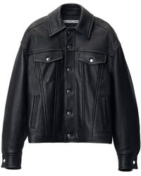 Alexander Wang - Leren Jack Met Gewelfde Mouwen - Lyst