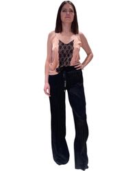 Gaelle - Vrouwen Satijn Lange Plysses Pants - Lyst