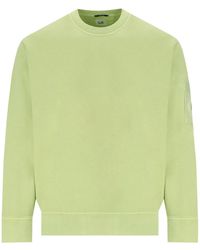 C.P. Company - Diagonal fleece white pear sweatshirt - Lyst