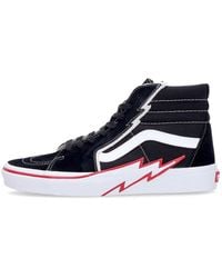 Vans - Sk8-Hi Bolt Zwart/Racing Rode Herenhoge Schoen - Lyst