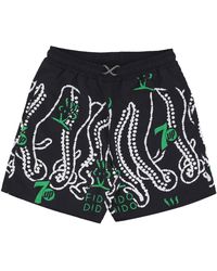 Octopus - Short De Bain Splashed Boardshort Pour Hommes X 7Up Noir - Lyst