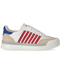 DSquared² - Trainer New Jersey Blanc Rouge - Lyst