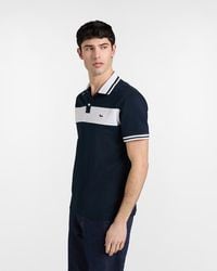 Harmont & Blaine - Polo Met Contrast Band Blauw Marine - Lyst