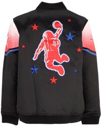 KTZ - Jacket Bomber Nba Ce Snap Satin Jacket Houroc Zwart/Origineel Teamkleuren - Lyst