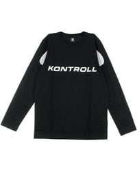Kappa - Kontroll Tee T-Shirt Met Lange Mouwen/S Omini Zwart/Grijs Zilver - Lyst
