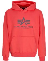 Alpha Industries - Sudadera Basica Con Capucha Hombre Tadiant Rojo - Lyst
