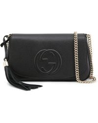 Gucci - Zwarte Soho Tas Cellarius Leer Logo Model 536224 A7M0G 1000 - Lyst