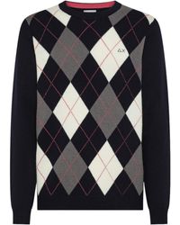 Sun 68 - Chandails Pour Hommes K45160/0747 Bleu/Gr - Lyst
