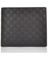 Gucci - Bifold Portemonnee Zwart Leer Microssima Mod - Lyst