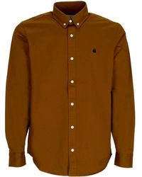 Carhartt - Chemise A Manches Longues Pour Hommes L/S Madison Shirt Deep H Marron/Noir - Lyst