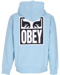 Obey - Sweat A Capuche Zippe Leger Pour Hommes Eyes Icon 2 Zip Hood Premium French Terry Bleu Ciel - Lyst