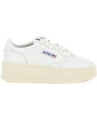 Autry - Medalist Platform – Leather Sneakers With High Rubber Sole - Lyst