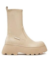 Guess - Tronchetto E Stivaletto Donna Flfner Ele10 Cream Cheese - Lyst