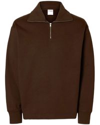 SELECTED - Phenol Relax Aron Ls Half Zip Sweat - Lyst