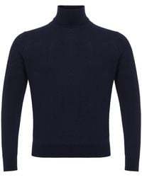 Colombo - Blauwe Coltrui Cashmere En Zijde - Lyst