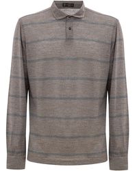 Corneliani - Long Sleeve Shirt With 2 Buttons With Stripes - Lyst