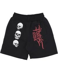 Phobia - Herren-Trainingsshorts Mit Dreifachem Totenkopf-Print, Schwarz/Rot - Lyst