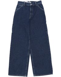 Carhartt - Jeans Mujer W Jens Pant Azul Lavado A La Piedra - Lyst