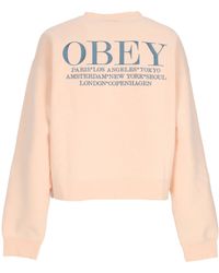 Obey - W Cities Crew Damessweater Met Ronde Hals - Lyst