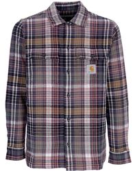 Carhartt - Shirt Met Lange Mouwen L/Valmon Shirt Hamilton Bruin - Lyst