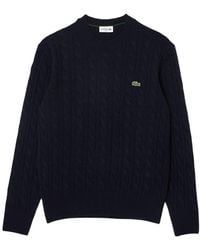 Lacoste - Classic Cable Knit Pullover - Lyst