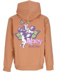Obey - It's All Love Premium Ongebleekte Fleece Herenhoodie Met Capuchon - Lyst